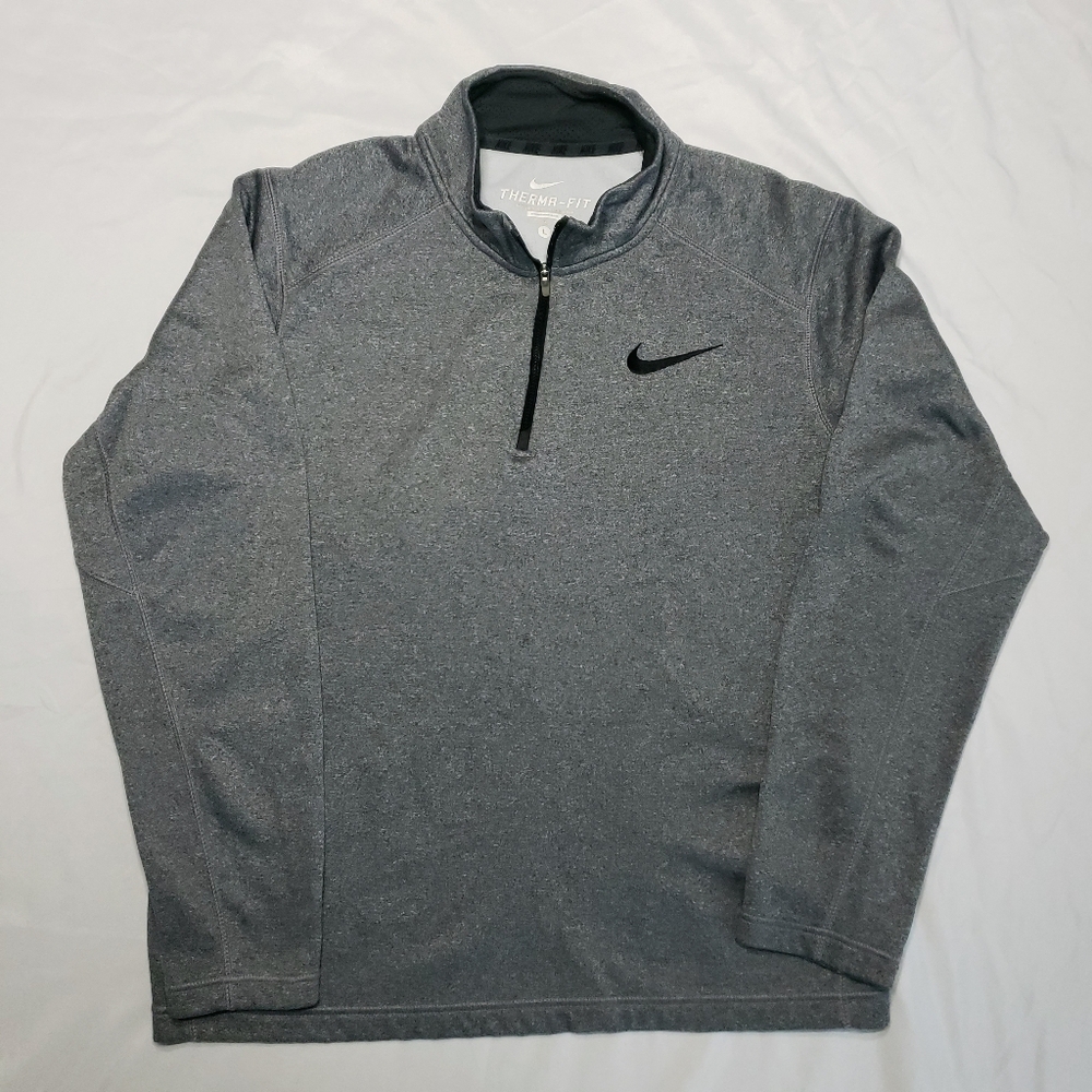 Nike Therma FIT Gray Quarter-Zip Pullover